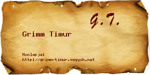 Grimm Timur névjegykártya